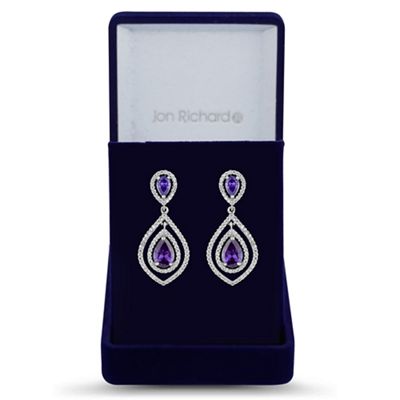 Purple double drop earring